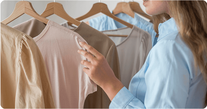Woman choosing a clothing