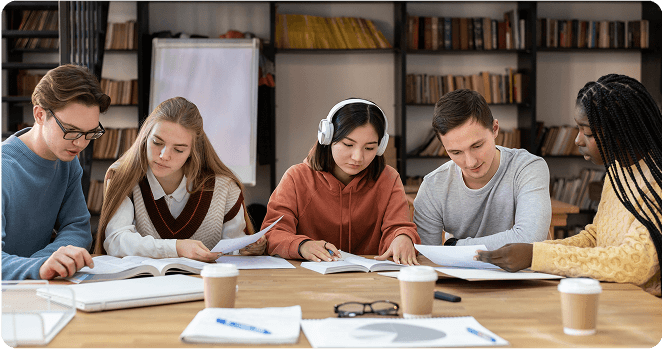 University students studying